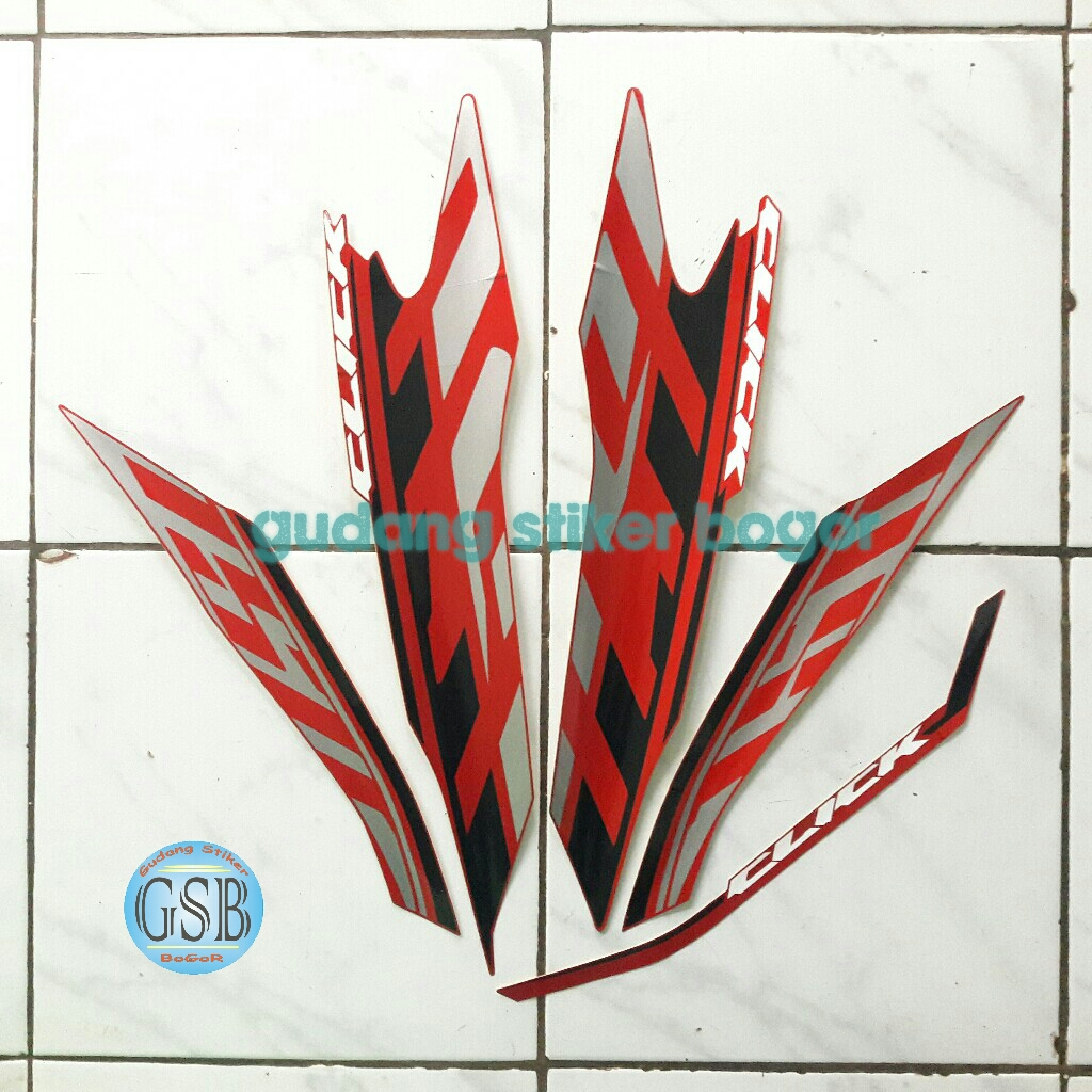 Stiker sticker striping motor Honda Vario Click 150 2020 Merah