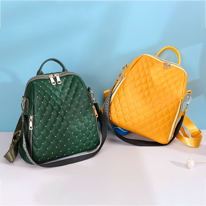 Tahan air Ransel Wanita impor Multifungsi Backpack bisa selempang bahu tas Ransel  rivet women bags kualitas bagus beg perempuan PU Leather Cewek Wanita Bag 541