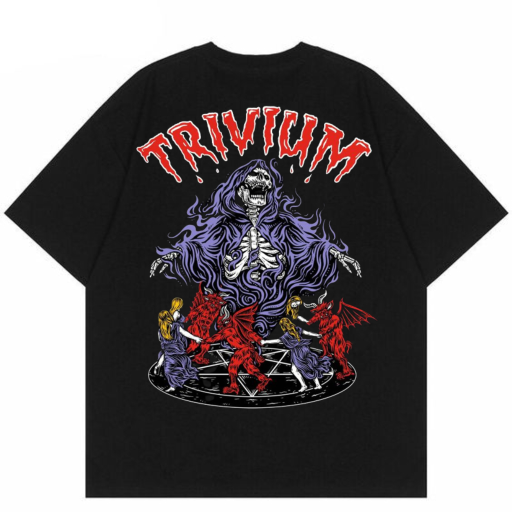 T-shirt Oversize | Kaos Gambar Trivium Ramstain Zero / Kaos Atasan Pria Hitam Premium Oversize