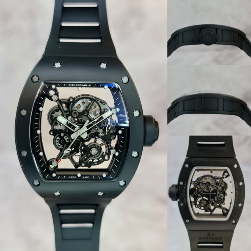 Jam tangan Swiss RM 055 Black Ceramic Bubba Watson BBR Factory Automatic fullset