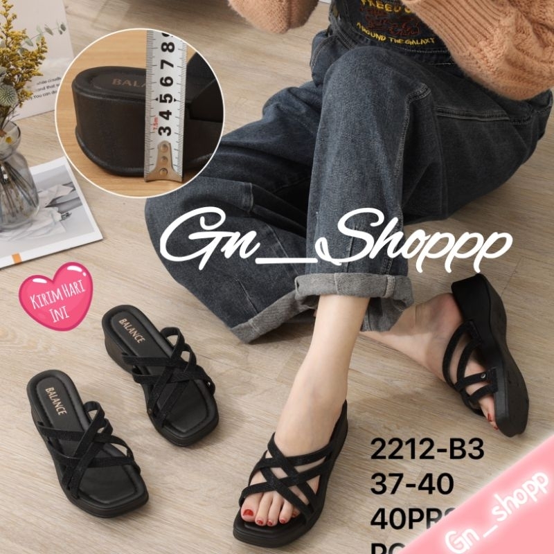 Sandal Wanita WEDGES 4,5CM Terlaris Tali Platform Balance 2212-B1