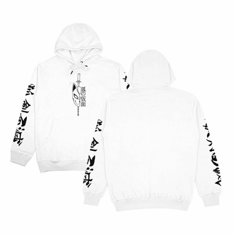 SKYFAITH - Sweater switer hoodie pria wanita unisex Hoodie motif samurai cat hoodie japanese style