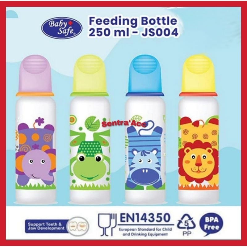 Baby Safe Botol Susu Bayi Karakter Baby Safe Js004 250ml Feeding Bottle