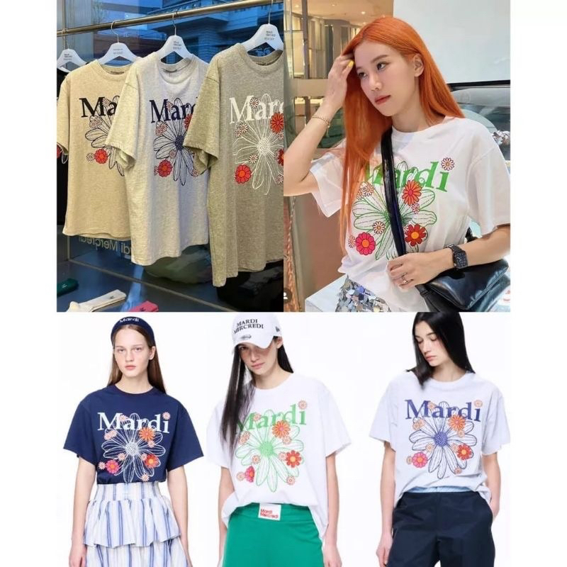 Kaos MARDI MECR*DI TSHIRT FLOWER LIFEWORK TSHIRT KOREA