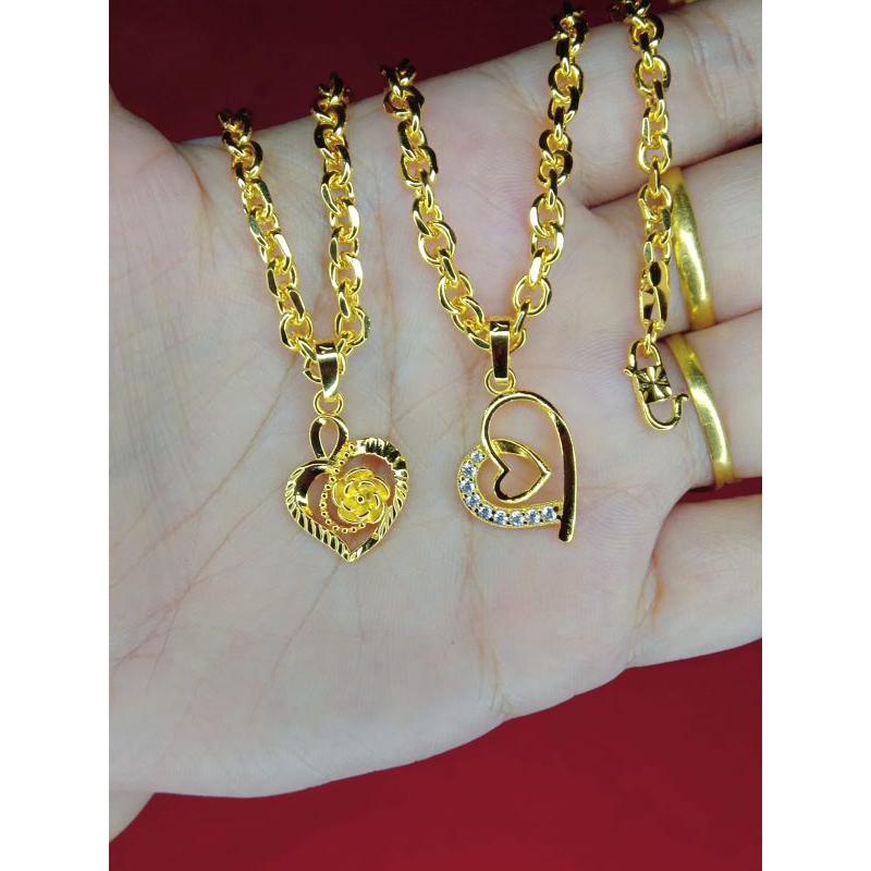 kalung Medan besar love 2 45cm,50cm,60cm dan 75cm lapis emas 24k