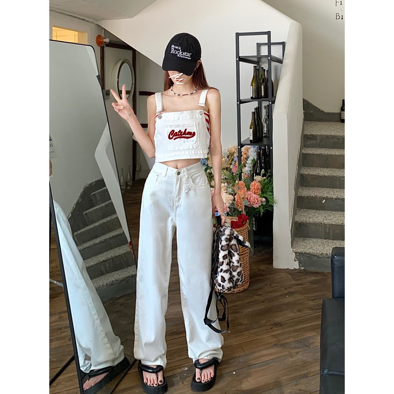 OVERALL 1 CROP ONE SET  NEW MODEL HW JEANS PANTS MX645