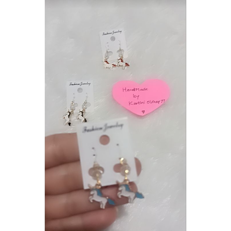 Anting Plastik Anti Alergi Anak &amp; Dewasa Model Unicorn