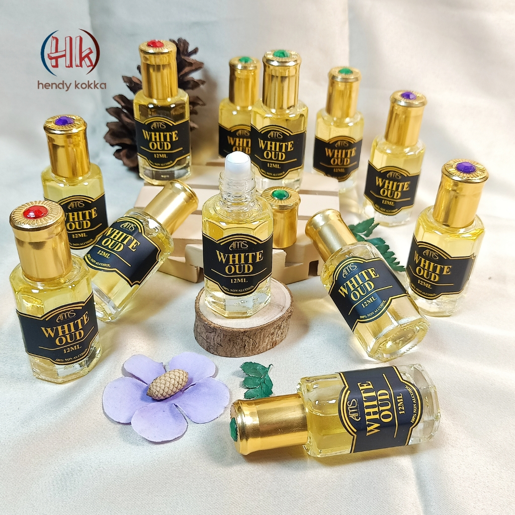 PARFUM SHALAT WHITE OUD 12ML WANGI TAHAN LAMA 100% FULLL BIANG