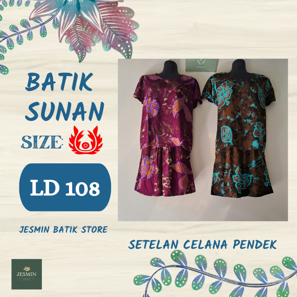 Batik Sunan Hot Pants (Setelan Celana Pendek) Hotpen Model Tangan Mangkok