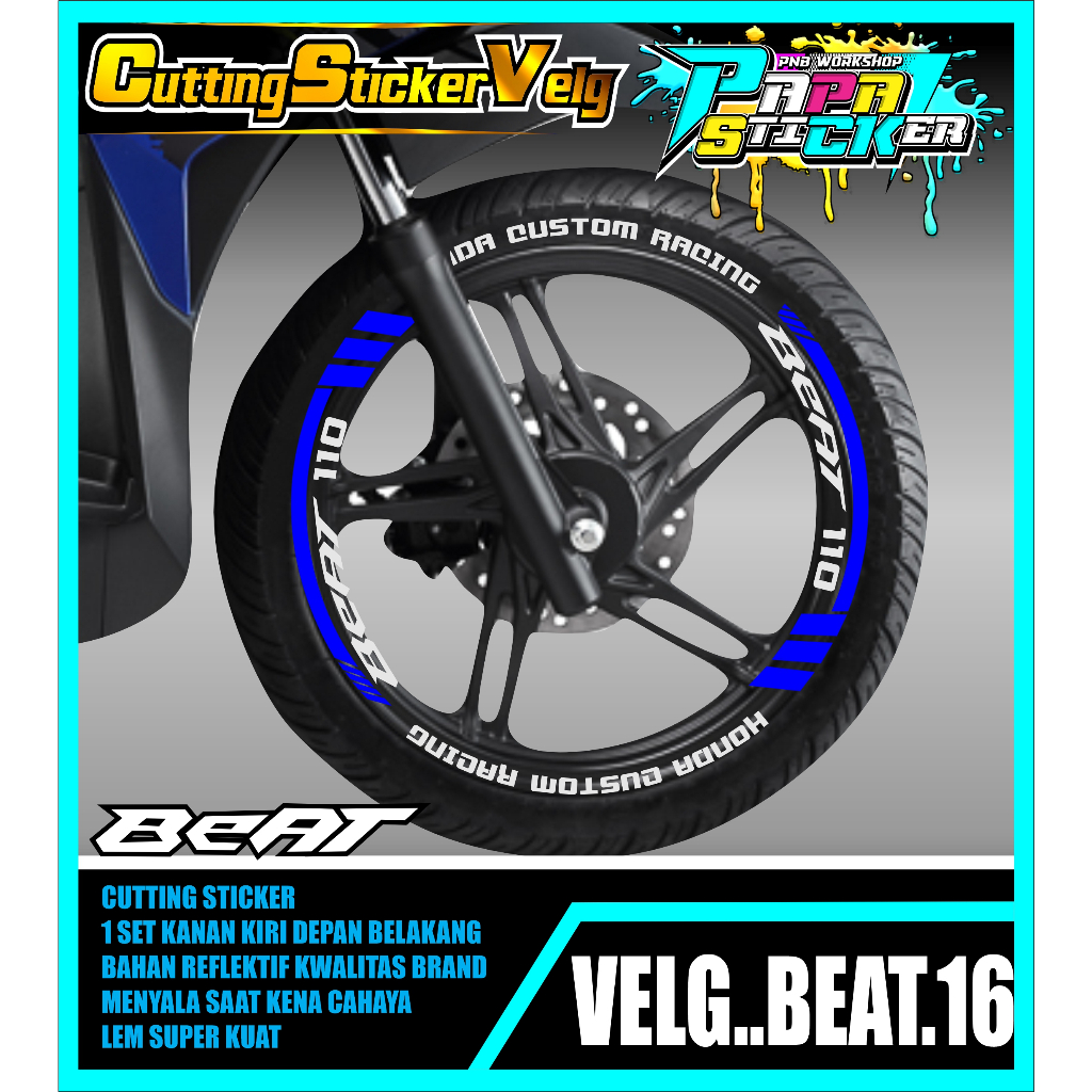 STIKER  VELG BEAT CUTTING STICKER VELG BEAT CUTTING VARIASI 16