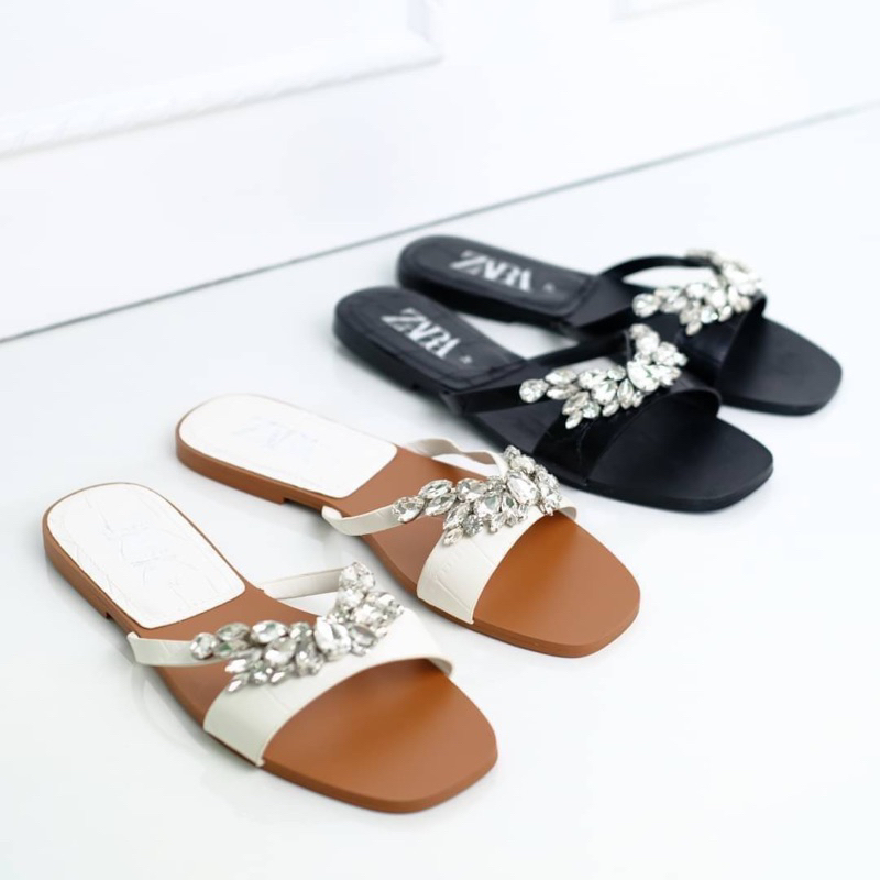 SANDAL WANITA KEKINIAN SENDAL FLAT ZS301 EMBELLISHED BRANDED PREMIUM IMPORT