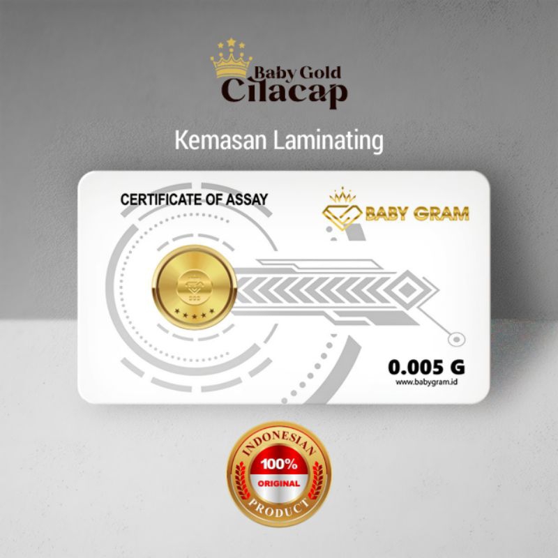 Baby Gram Logam Mulia 0,005gr Emas Murni 24 Karat Baby Gold bersertifikat Sucofindo