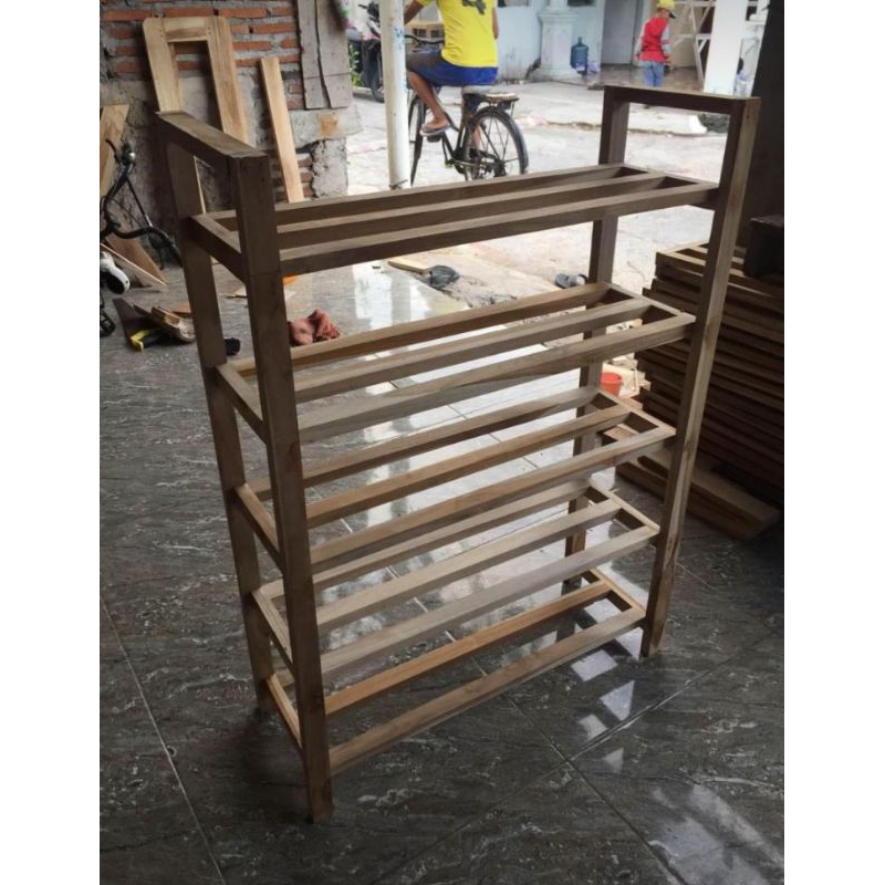 RAK SEPATU KAYU JATI / RAK SANDAL / lemari sepatu sandal / tempat sepatu / rak teras / furniture ter
