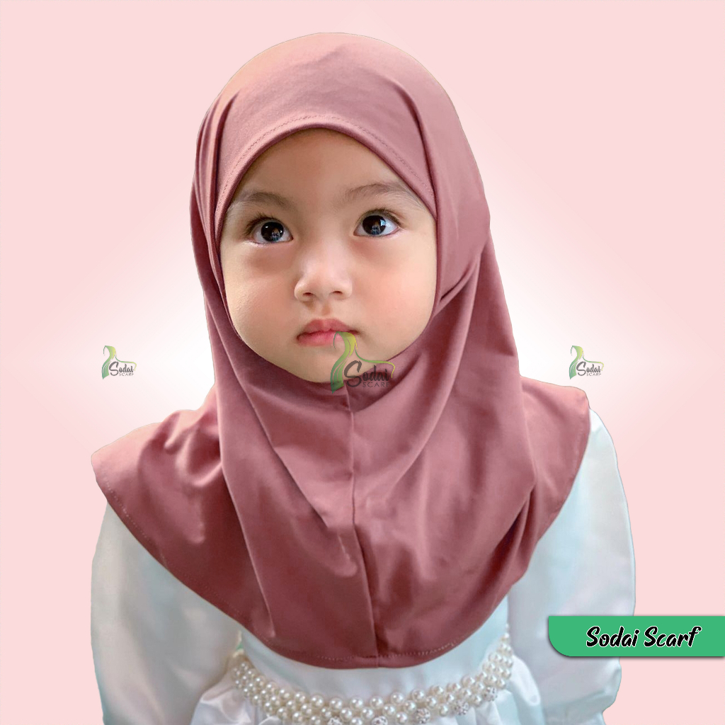 Jilbab Bergo Malay Anak jersey Premium umur 0-4tahun