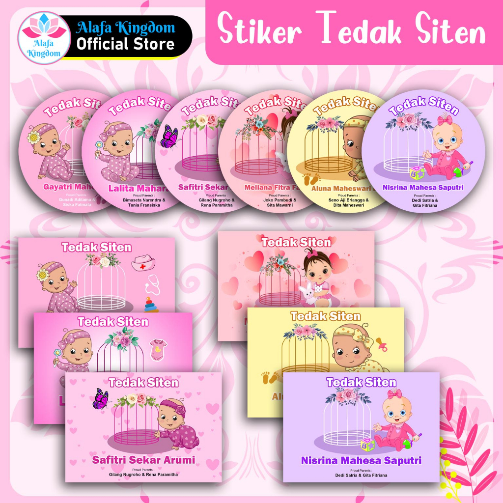 

alafakingdom Stiker Tedak Siten Baby Girls | Stiker Syukuran Dundunan