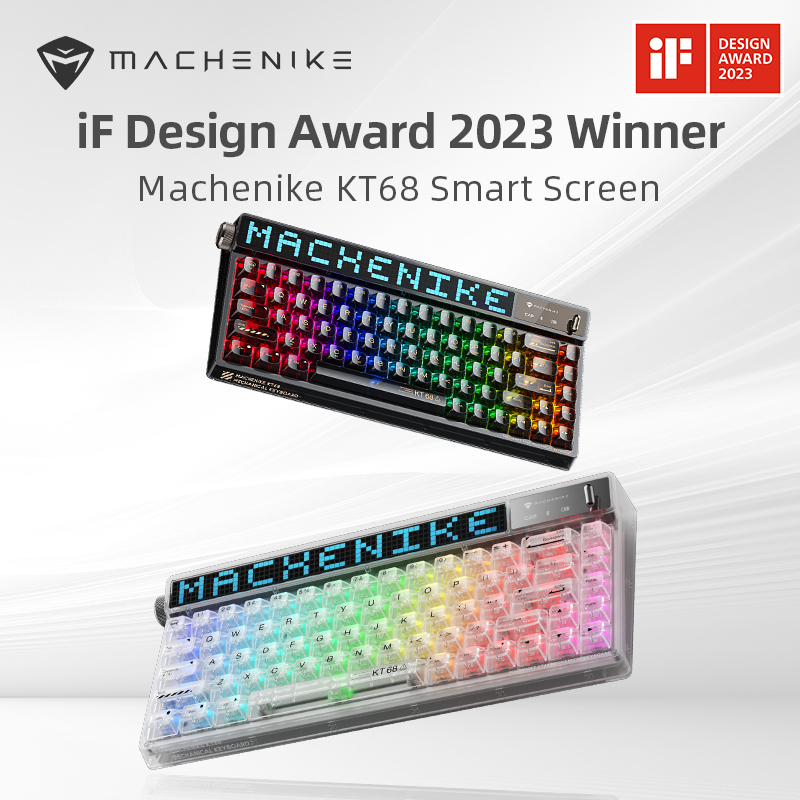 Machenike KT68 Pro Smart Screen Display Mechanical Wireless Keyboard Hot-Swap RGB