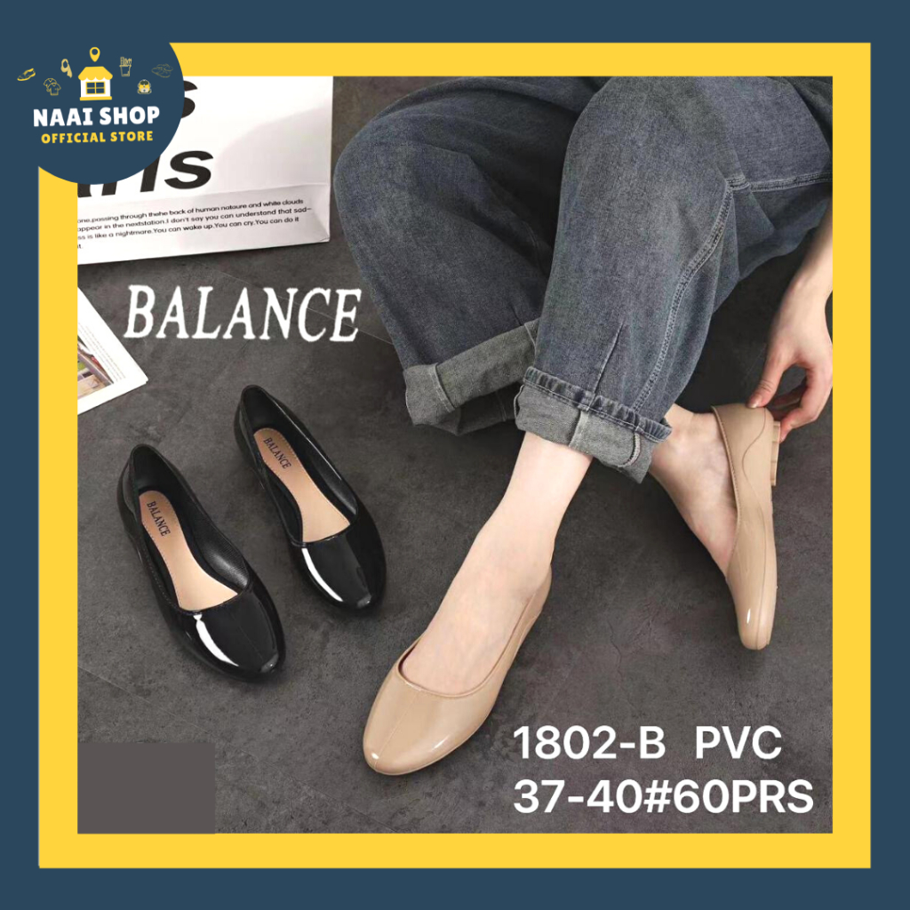 Sepatu Flat Wanita Glosy Polos Size 37-40 Flatshoes Kilau Plain 1802