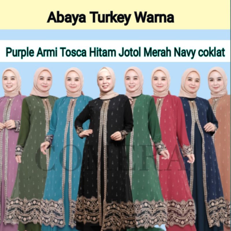 Abaya Turkey Warna Terbaru Abaya Turki Busui Mewah Warna MERAH NAVY COKLAT HIJAU TOSCA ARMY HITAM PR