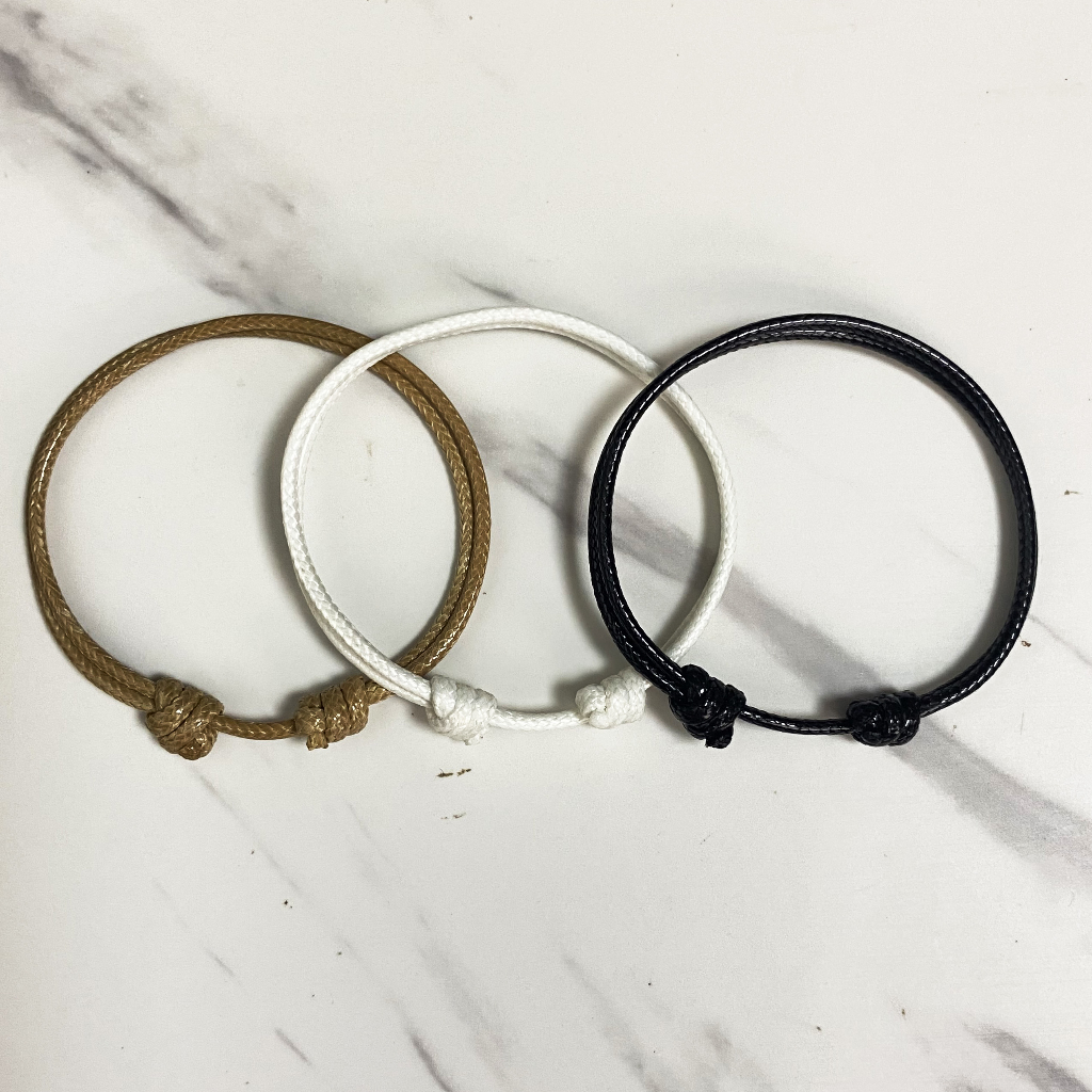 Gelang Tali Simple Polos 2mm 3Warna Pria Dan Wanita