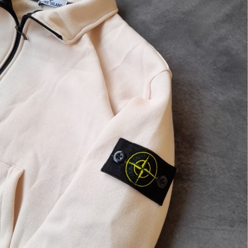 TRACKTOP JAKET SWEATER STONE ISLAND CREAM FULLTAG &amp; LABEL