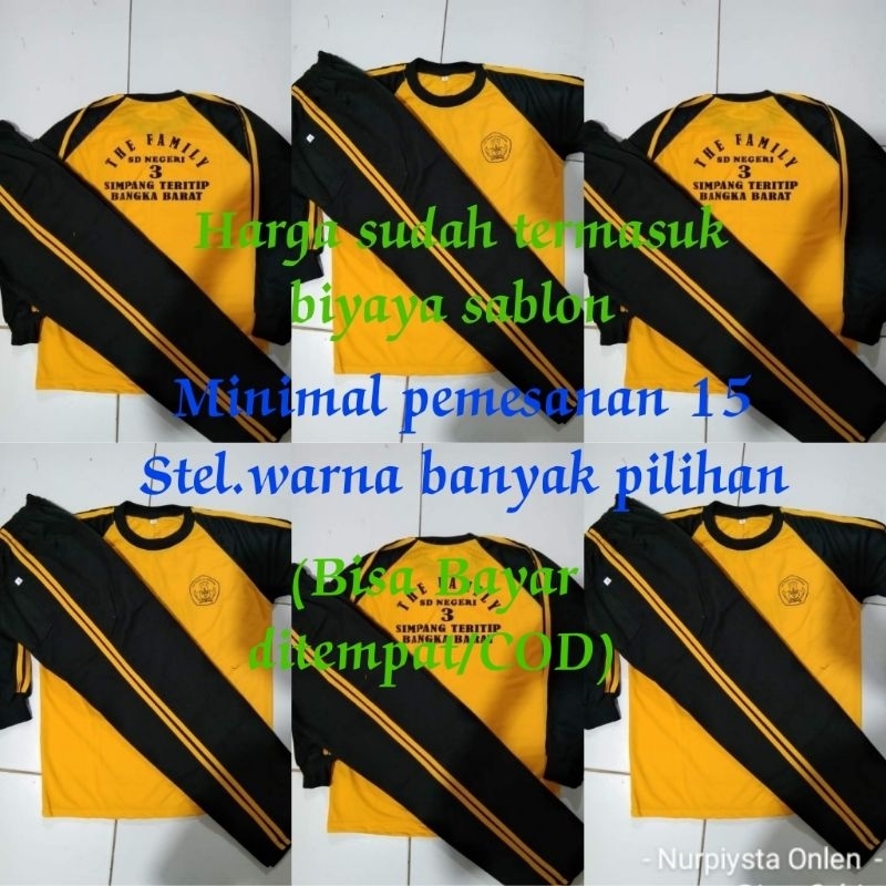 (Request sablon)stelan Seragam baju olahraga Anak sekolah SD tangan panjang (SABLON) Warna pilih sesuai di entalse toko minimal 15 ste