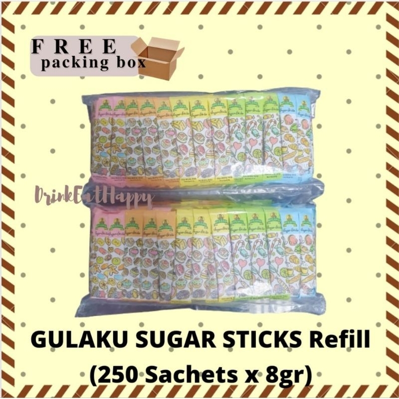 

GULAKU Stik Gula Sugar Sticks Refill ( 250 Sachets x 8gr )