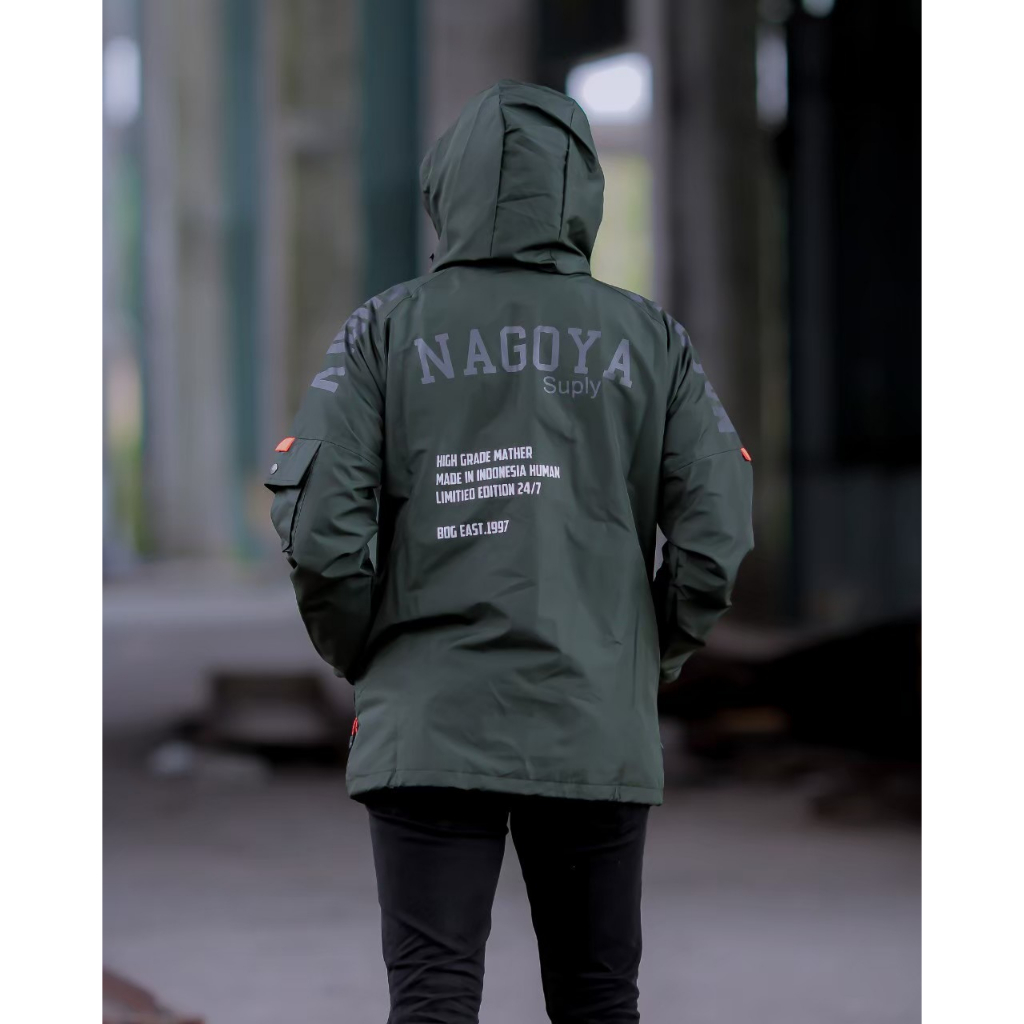 Jaket Kasual Pria dan Wanita Parasut Mantel Sablon Hoodie Original Nagoya Supply