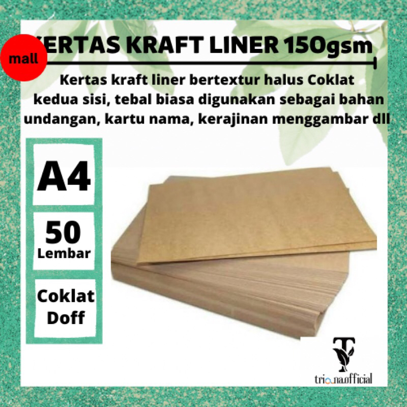 

50 lembar kertas liner coklat (150gsm)