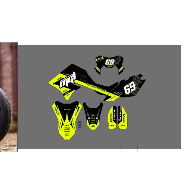 sticker decal klx dtx d tracker new 150 custom hologram