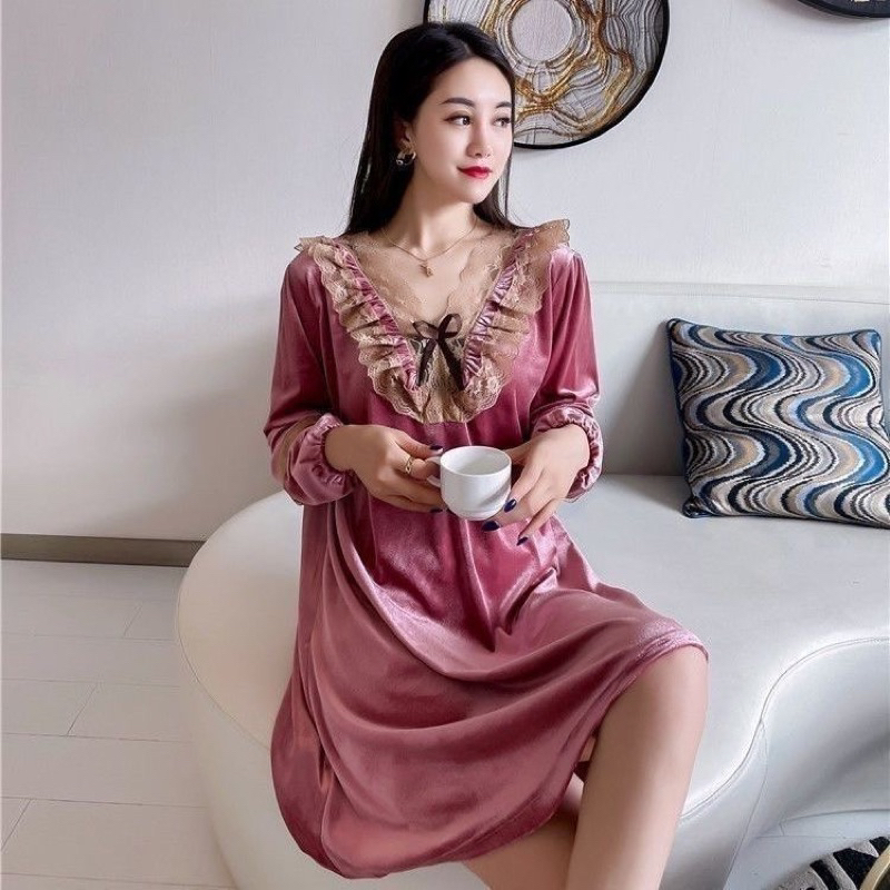 Piyama Daster Baju Tidur Wanita Bludru PI1688