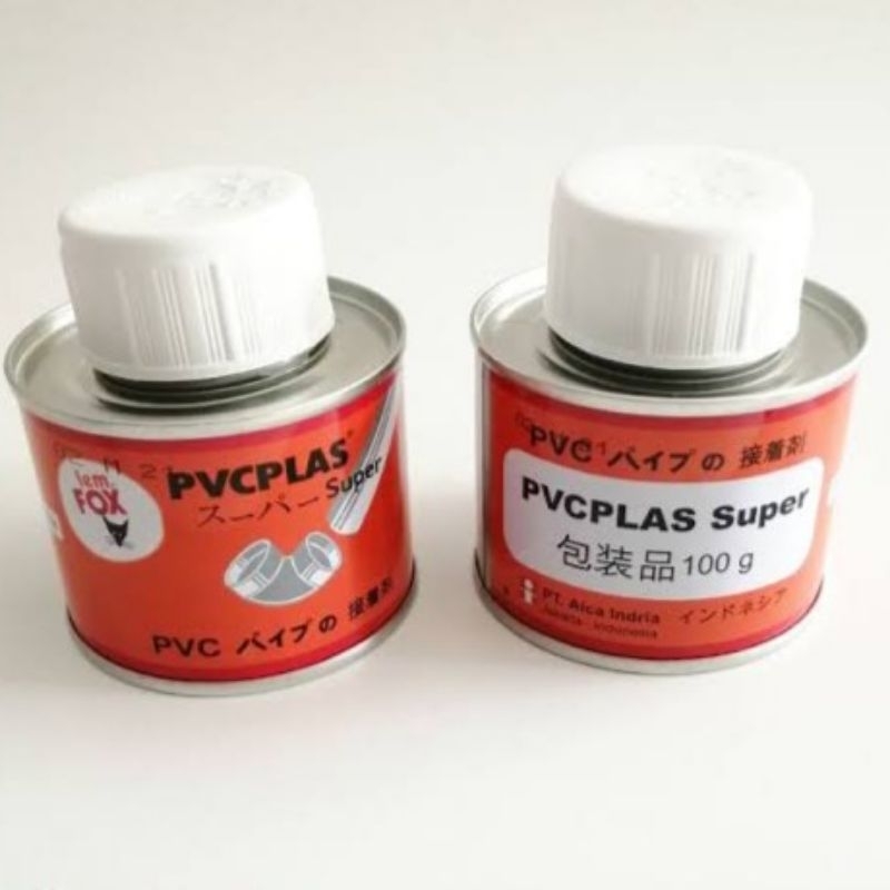 

Lem pvc plas , lem pipa kaleng fox 100 gram