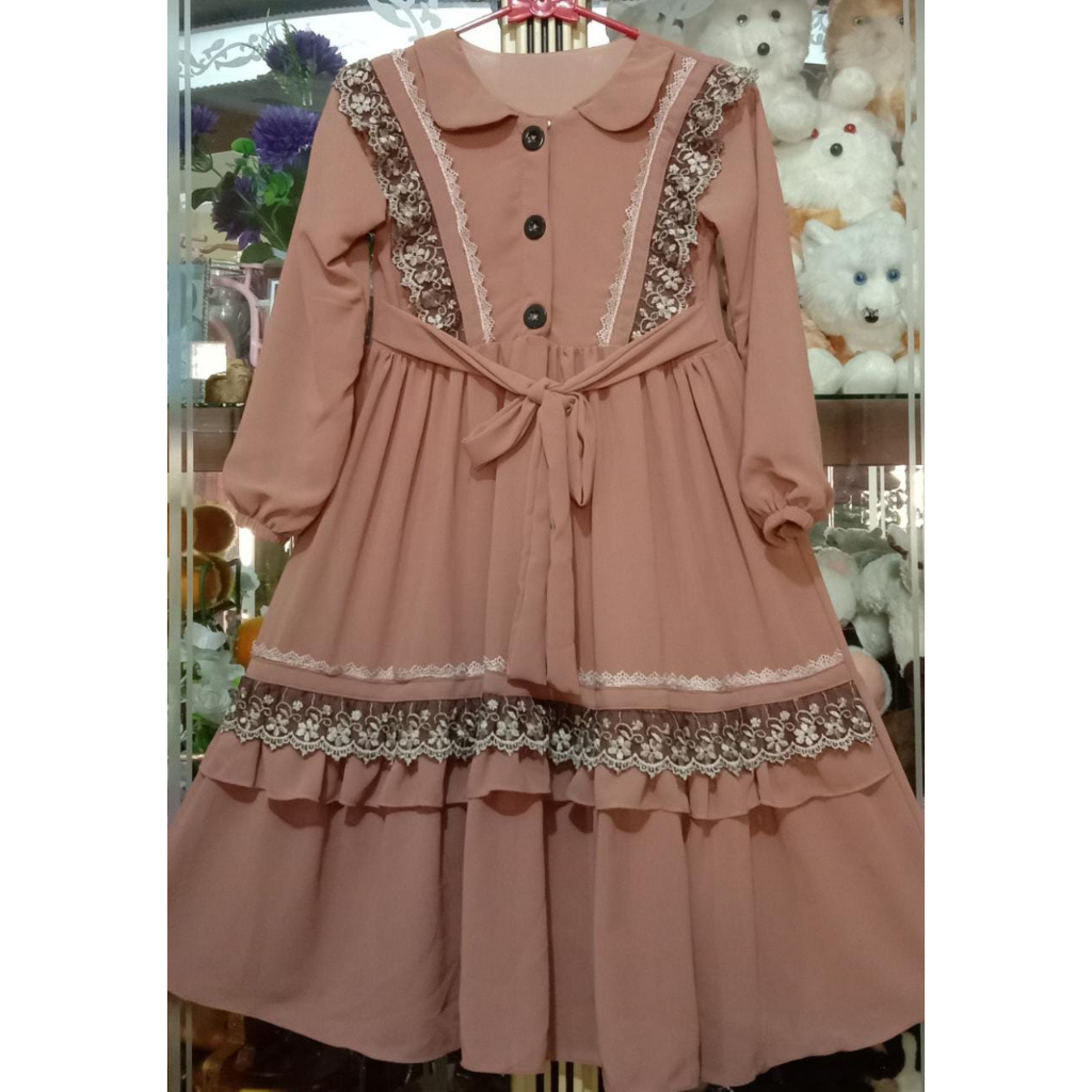 Dress RLD (Renda lis dada ) untuk anak perempuan usia 4/5 th # model terbaru