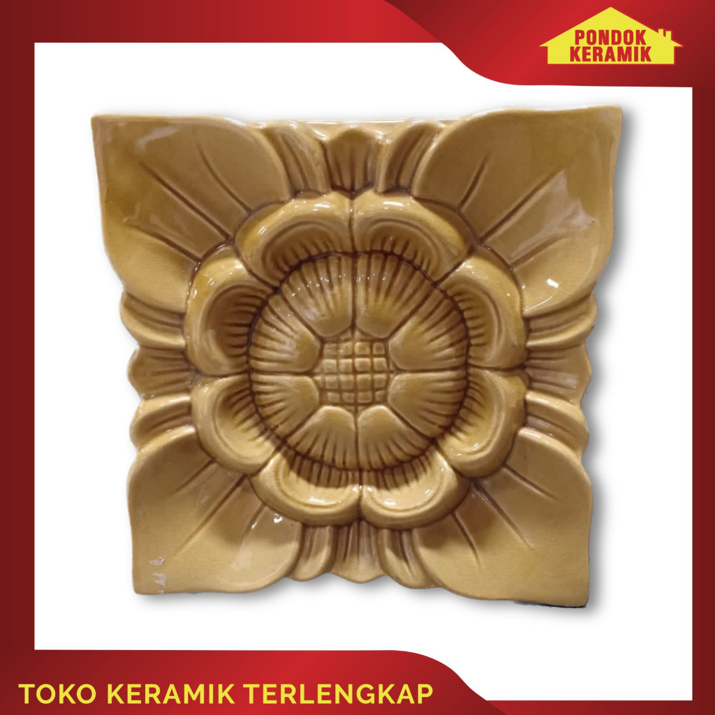 Roster Keramik Lubang Angin Dinding 20x20 Kencana Yellow