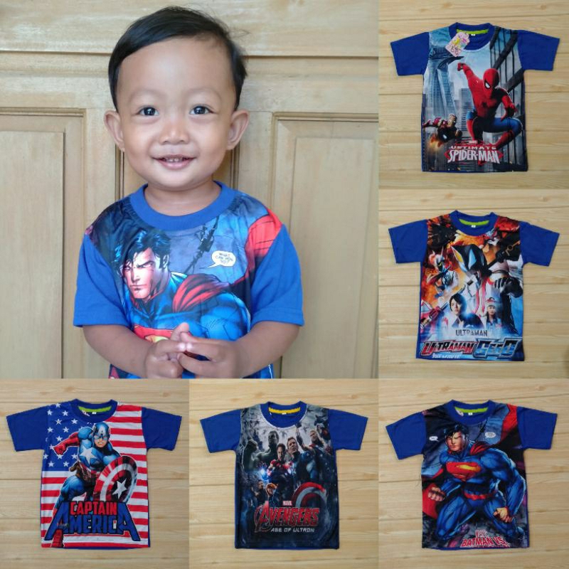 (COD) KAOS SUPER HERO ANAK USIA 2-5 TAHUN