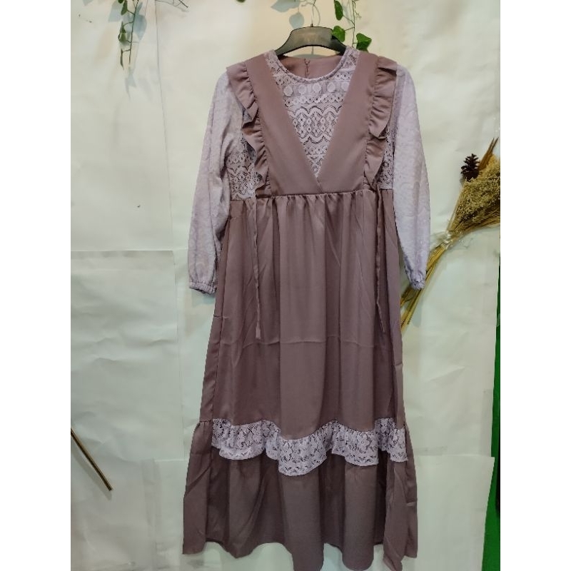 GAMIS LINEN BRUKAT ANAK TANGGUNG