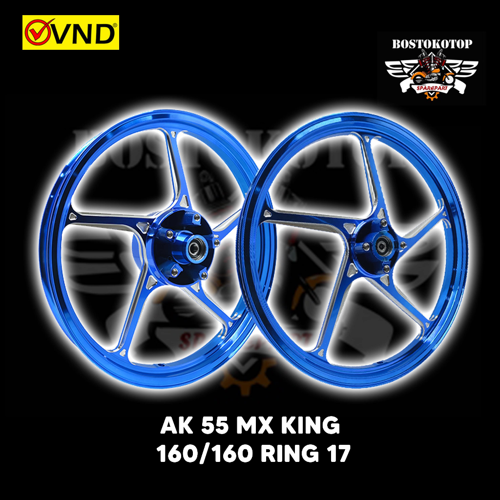 VND Racing Velg AK 55 Palang 5 Model Enkei Set Depan Belakang Yamaha MXK MX King Ukuran 160 160 Ring