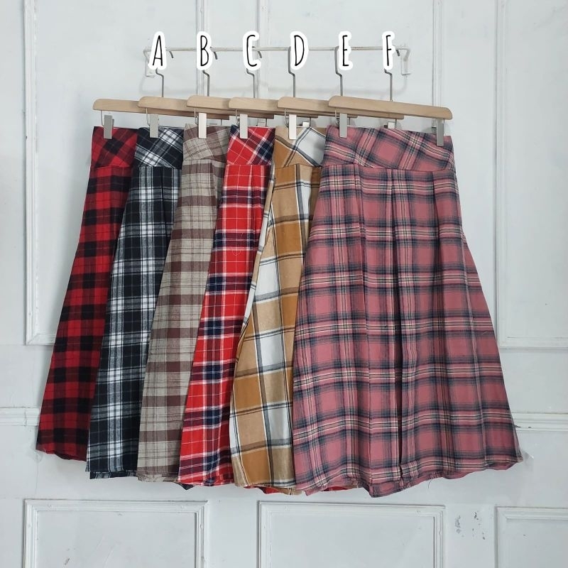 TERLARIS Rok Kotak FLANEL Rok Cargo Kotak Flanel Jevanni//Rok Wanita//Rok Cantik