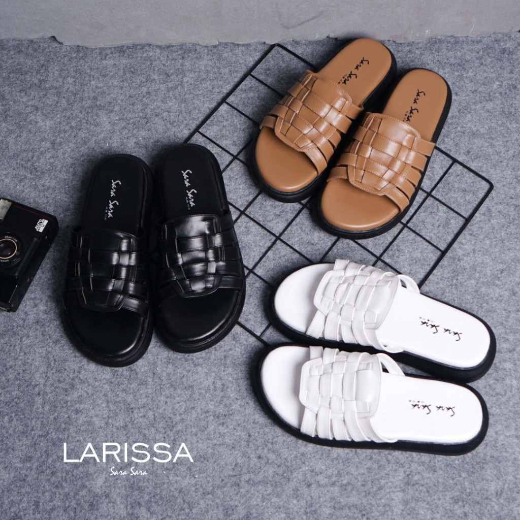 Sara Sara LARISSA Sandal Flat Wanita sendal selop tinggi sandal empuk terbaru