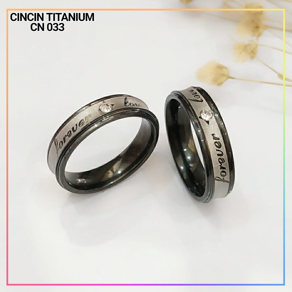 CINCIN COUPLE/PASANGAN DAPAT 2 PCS TITANIUM ANTI KARAT SELAMA NYA HARGA PROMO