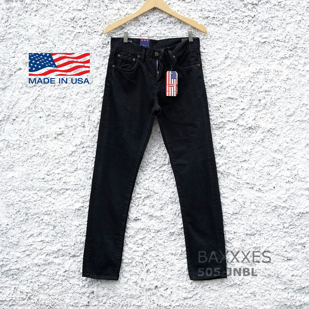 Jeans Levi's 505 | Jeans Pria | Solid Black | 505AUUSA05