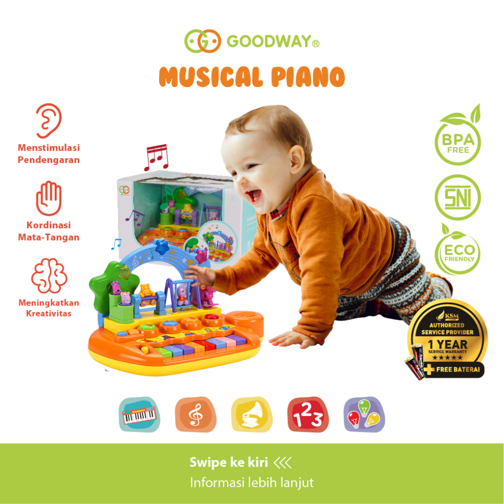 [BONUS BATERAI] Goodway Mainan Edukasi Piano Mainan Anak / Mainan Musik Anak / Mainan Bayi / Musical