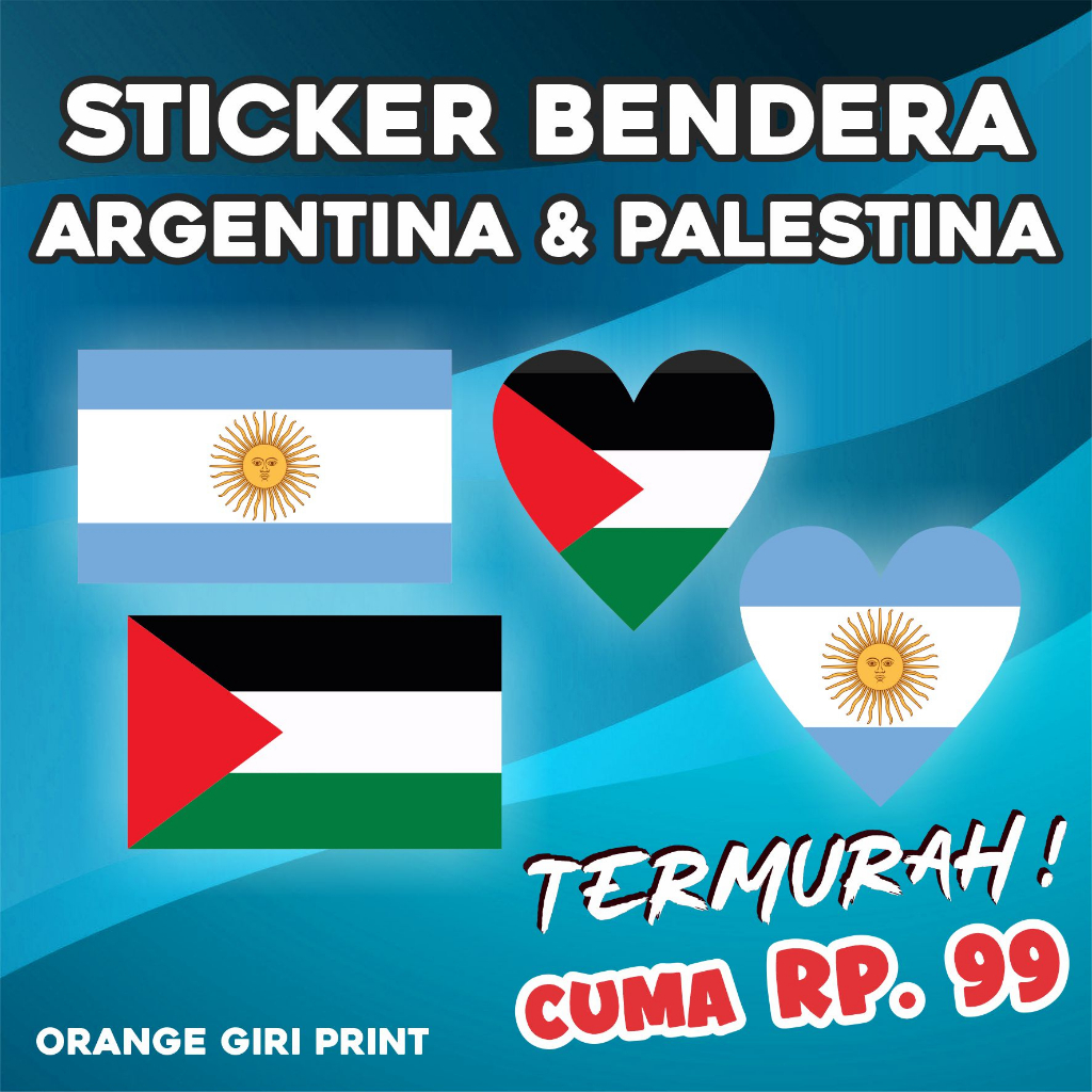 

TERMURAH!! STICKER BENDERA ARGENTINA PALESTINA / PIALA DUNIA