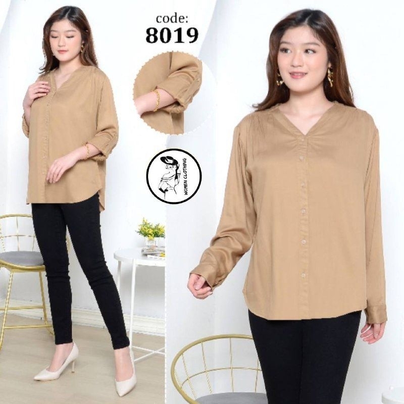 Pretty Shirt Kemeja Wanita Polos Basic Lengan Panjang Pretty Woman Long Sleeve Original Madame Sexy