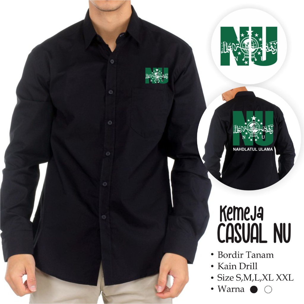 Kemeja NU Casual Kemeja Casual NU Hitam Kemeja NU