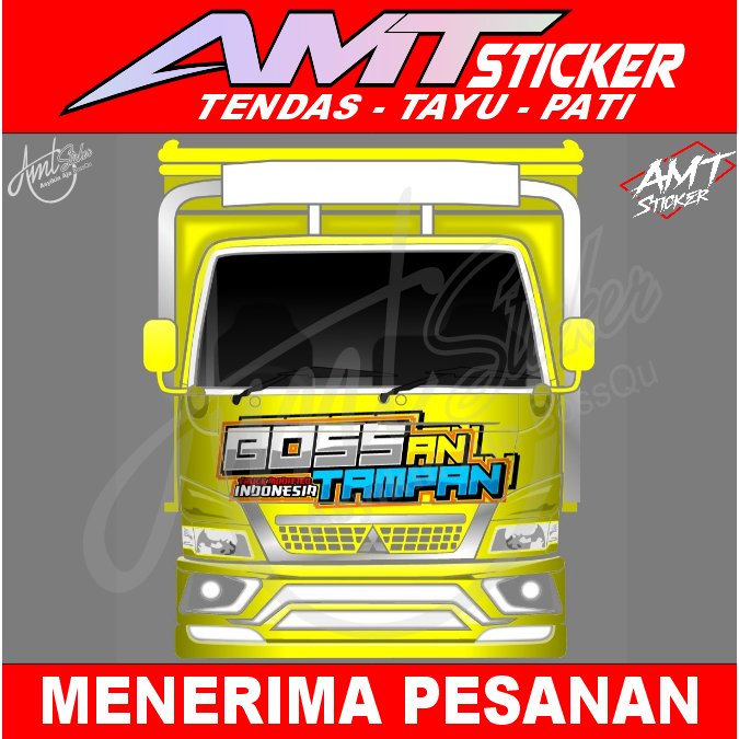Stiker Dada Truk Canter - Sticker Kabin Depan - Bisa Custom