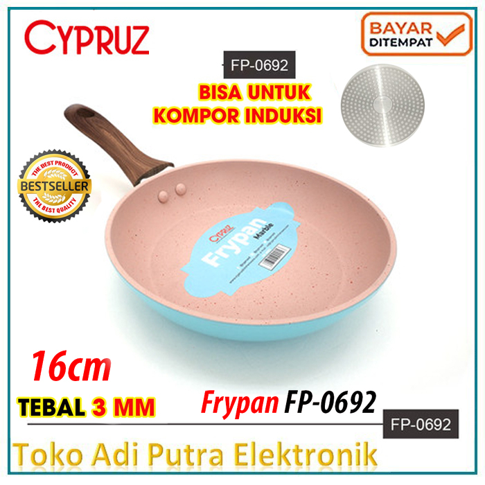 FP-0692 Fry Pan Marble/Kramik  Wooden Touch Handle 16cm