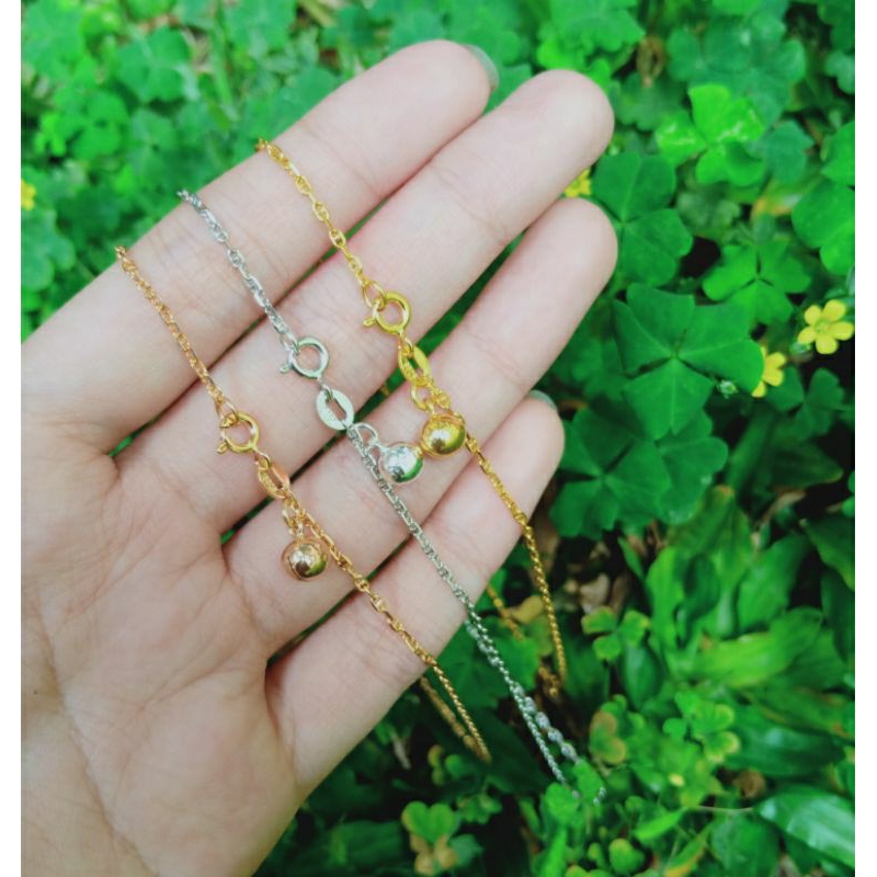 gelang kaki rantai carti*r+1bel/perak asli silver 925 lapis emas/perhiasan fashion wanita terbaru