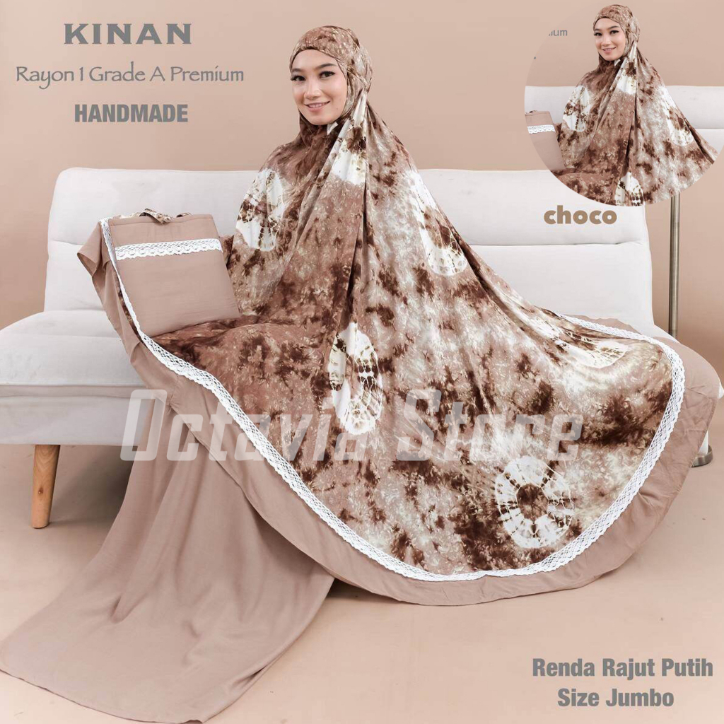 Mukenah Jumbo Rayon Premium motif Ori By Kinan