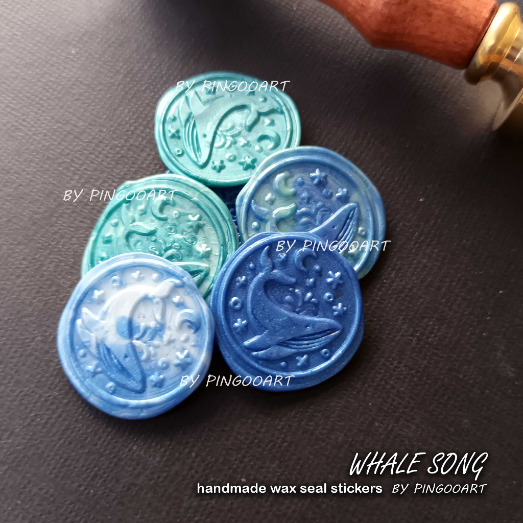 

WHALE SONG - Handmade Wax Seal Stickers by Pingooartshop