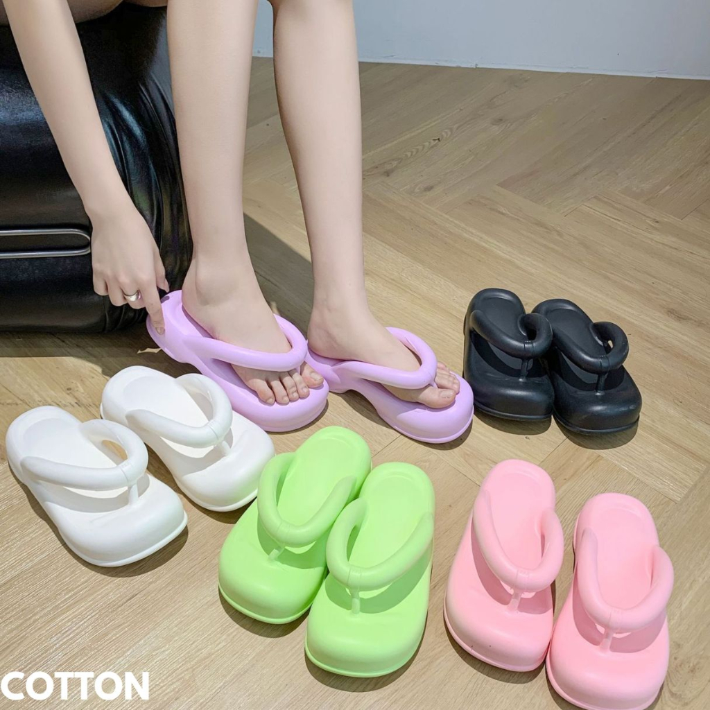 Gypsy - Sandal Slip-On Wanita Wedges Cantik Ringan Nyaman Casual Karet Import Cotton